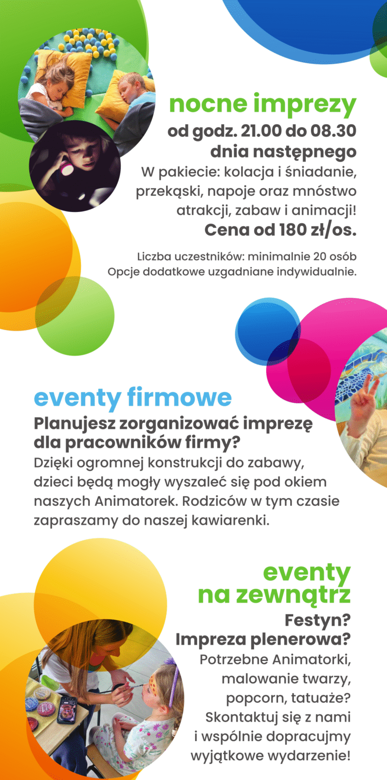 Cennik eventy sala zabaw Witawa Zabawa Gdynia Witomino